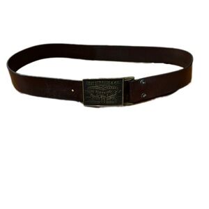Men’s Levi Strauss & Co. Brown Genuine Leather Belt with Brass Buckle Size 32